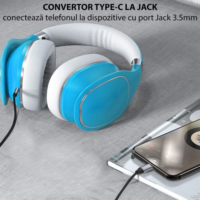 Adaptor Audio Type C la Jack 3.5mm YAU 20 Yesido Negru 2