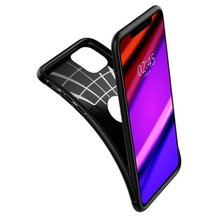 Bumper iPhone 11 Rugged Armor Spigen Negru 3