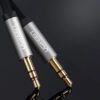 Cablu audio 10599 Jack 3.5mm unghi drept la Jack 3.5mm 2m Ugreen Negru 3