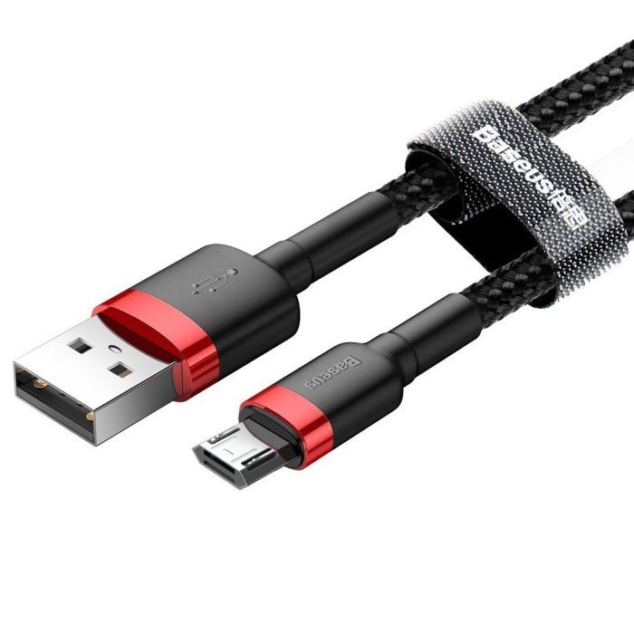 Cablu de date USB la Micro USB 1.5A 2M Cafule Baseus CAMKLF C91 Rosu Negru 4