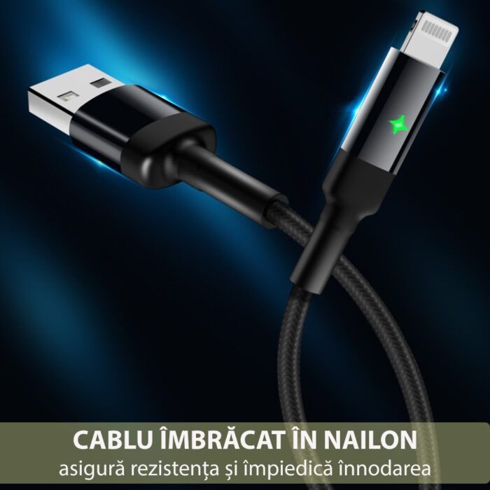 Cablu de date USB la Micro USB 2.4A 1.2M Yesido CA 28 Negru 4