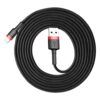 Cablue de date USB la Lightning 1.5A 2m Cafule Baseus CALKLF C19 Rosu Negru 4