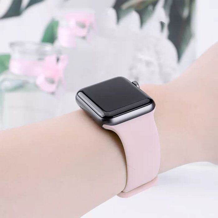 Curea smartwatch Apple Watch 1 2 3 4 5 6 7 SE 42 mm 44 mm 45 mm W031 Roz deschis 2
