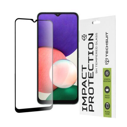 Folie Sticla Securizata pentru Samsung Galaxy A22 5G Atlantic 111D cu margine neagra