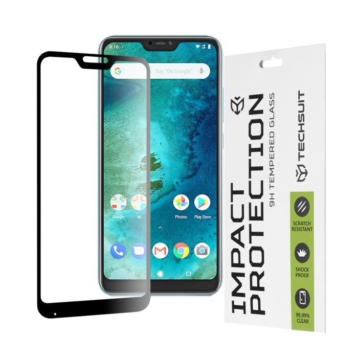 Folie Sticla Securizata pentru Xiaomi Mi A2 Lite Atlantic 111D cu margine neagra