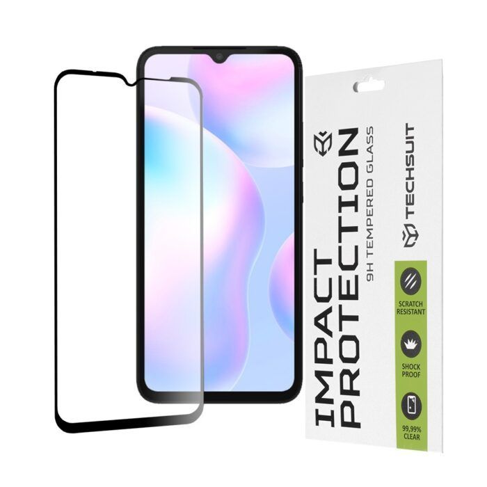 Folie Sticla Securizata pentru Xiaomi Redmi Redmi 9 / Redmi 9A / Redmi 9C Atlantic 111D cu margine neagra