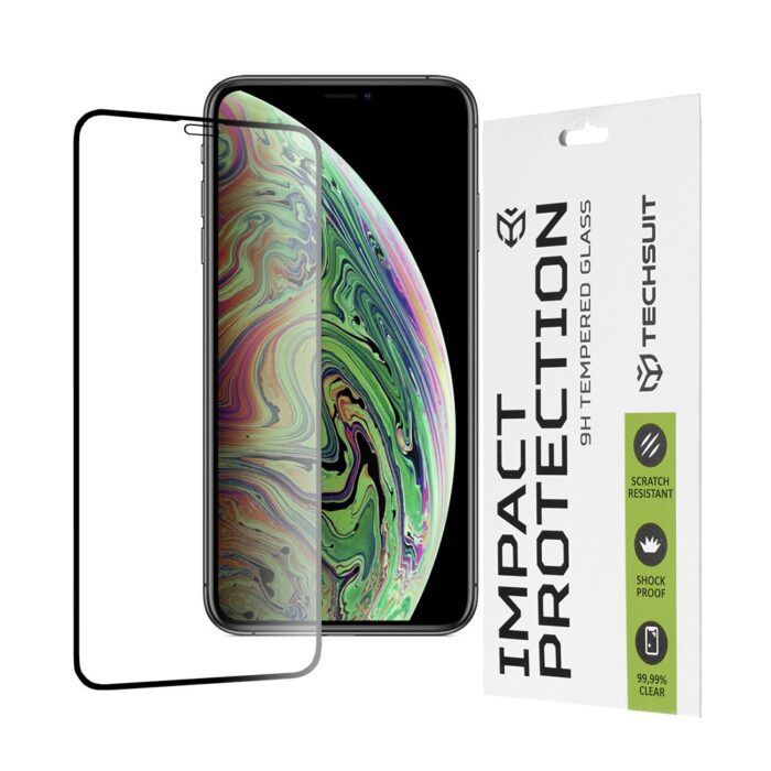 Folie Sticla Securizata pentru iPhone X / XS / 11 Pro Atlantic 111D cu margine neagra