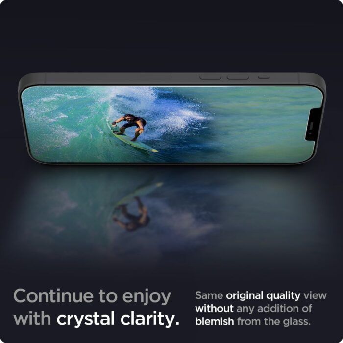 Folie sticla iPhone 12 12 Pro Glas.TR Slim Spigen Clear 3