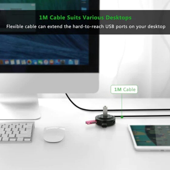 HUB USB A la 4x USB A 2.0 cablu inclus 1m Ugreen 20277 Negru 4