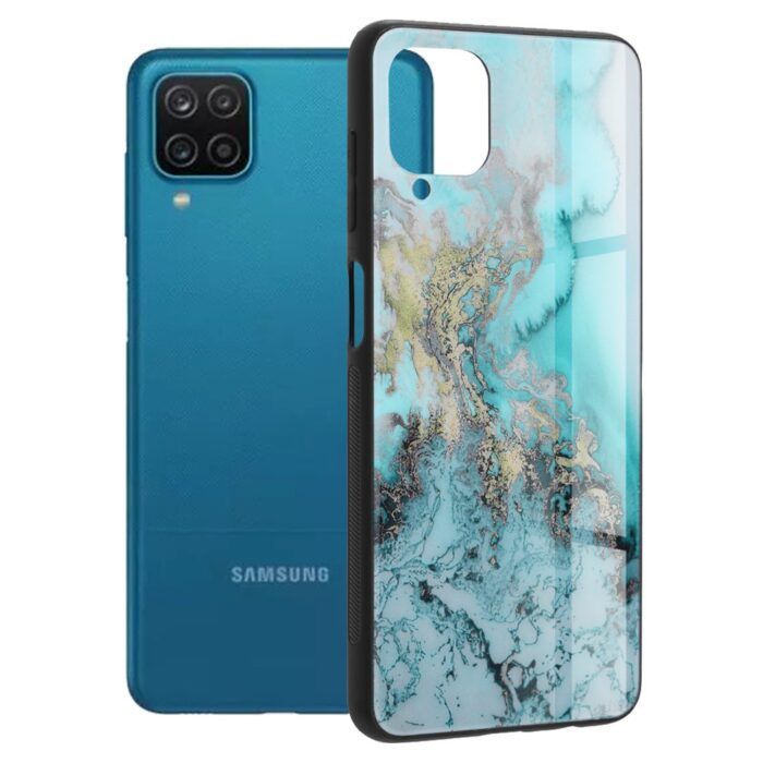 Husa Atlantic Glaze pentru Samsung Galaxy A12 - Albastru Ocean