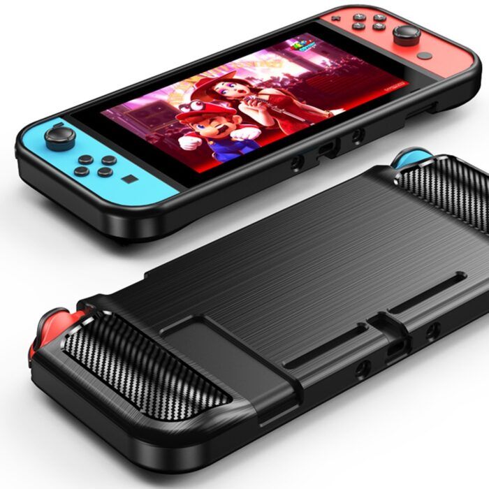 Husa Nintendo Switch Carbon Silicone Negru 2