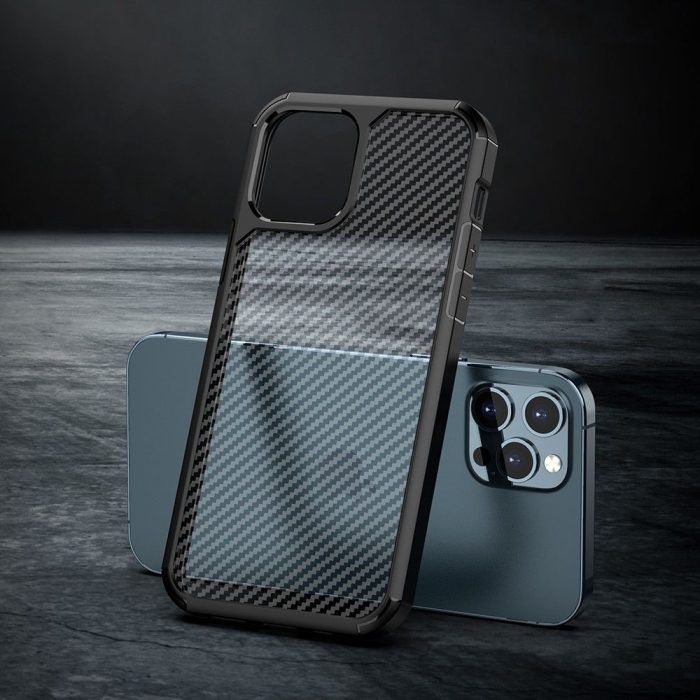 Husa Premium Atlantic CarbonFuse compatibila cu iPhone 12 Pro Max Negru 4
