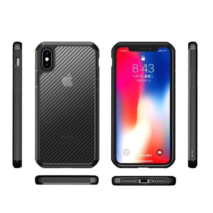 Husa Premium Atlantic CarbonFuse compatibila cu iPhone X XS Negru 3