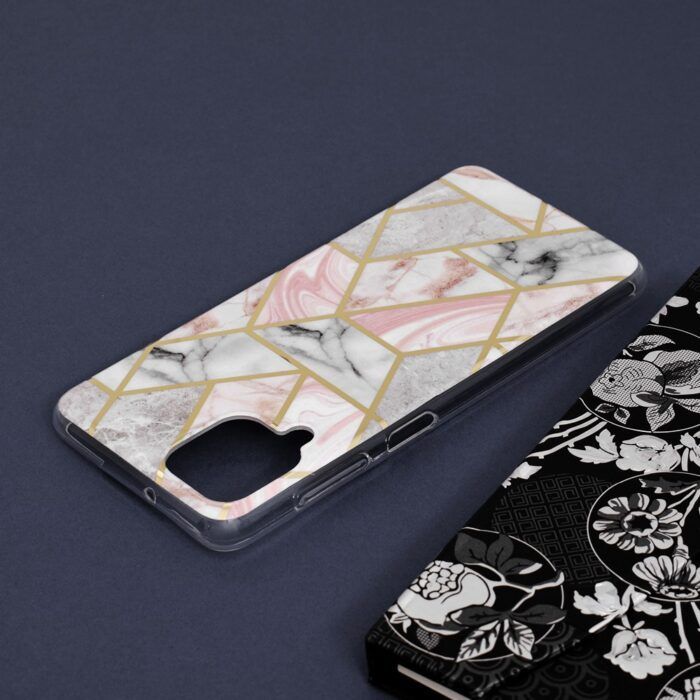 Husa Samsung Galaxy A12 Marble Series Pink Hex 4