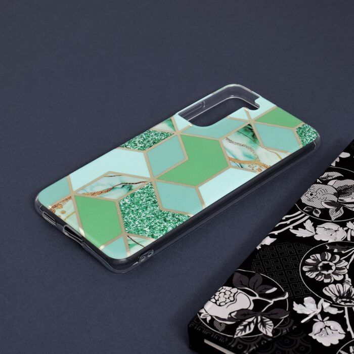 Husa Samsung Galaxy S21 FE Marble Series Green Hex 4