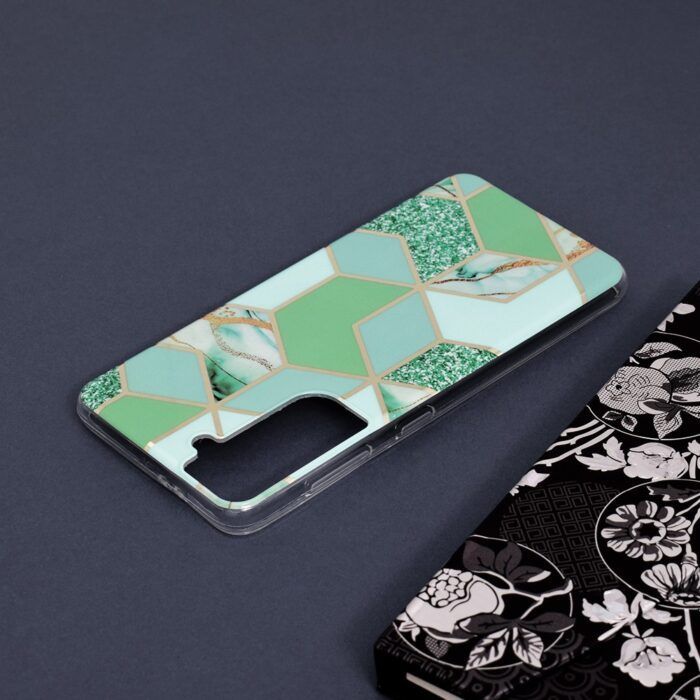 Husa Samsung Galaxy S21 Marble Series Green Hex 4