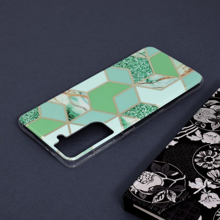 Husa Samsung Galaxy S21 Plus Marble Series Green Hex 4