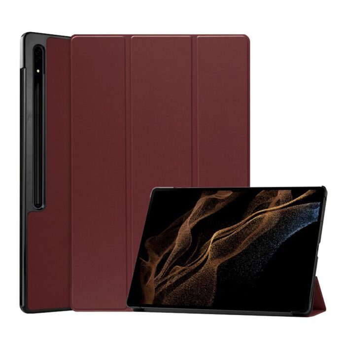Husa Tableta Atlantic Fold Pro compatibila cu Samsung Galaxy Tab S8 Ultra 14.6 inch SM-X900 / SM-X906 - Rosu
