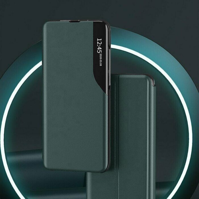 Husa Tip Carte compatibila cu Samsung Galaxy S22 Ultra Verde Inchis 4