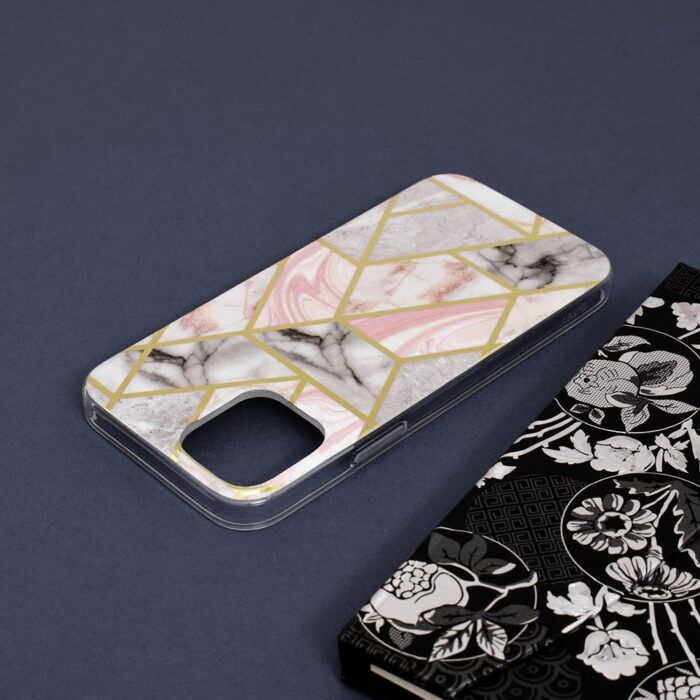 Husa iPhone 12 Marble Series Pink Hex 4