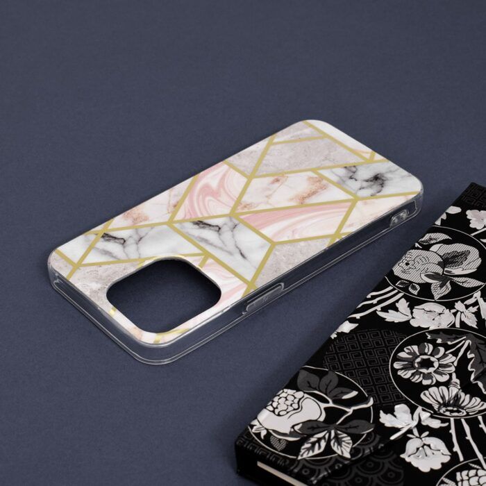 Husa iPhone 13 Pro Marble Series Pink Hex 3
