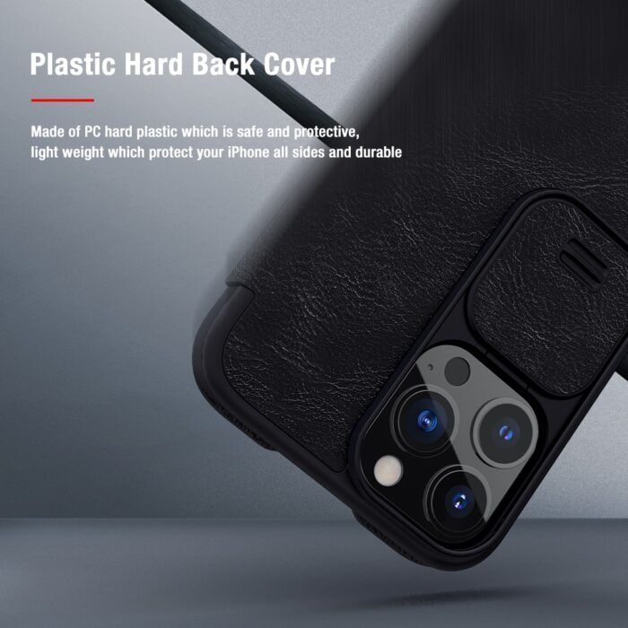 Husa iPhone 13 Pro Max Qin Leather PRO Case Nillkin Negru 3