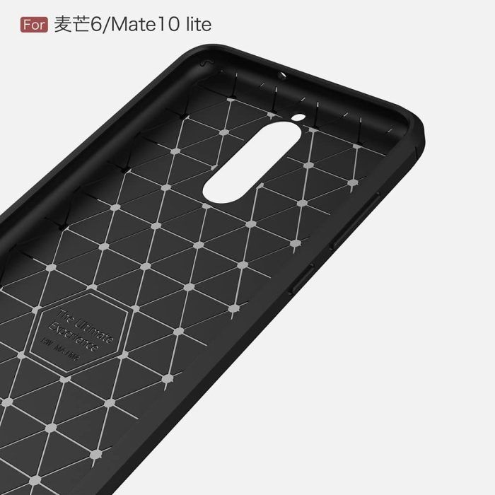 Husa pentru Huawei Mate 10 Lite aspect metal slefuit negru 3