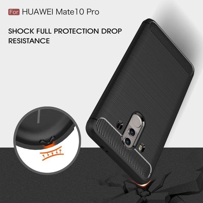 Husa pentru Huawei Mate 10 Pro aspect metal slefuit negru 4