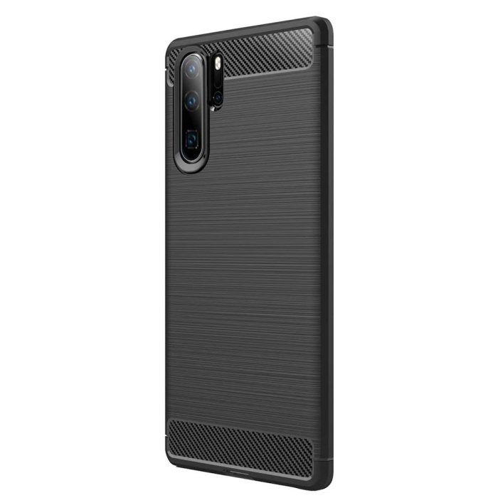 Husa pentru Huawei P30 Pro aspect metal slefuit negru 4