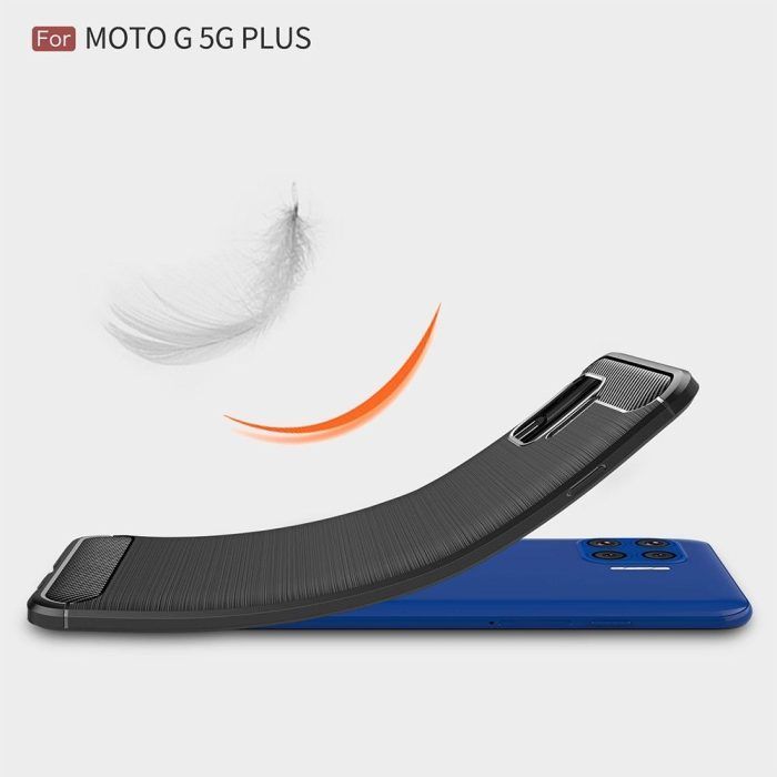 Husa pentru Motorola Moto G 5G Plus aspect metal slefuit negru 3