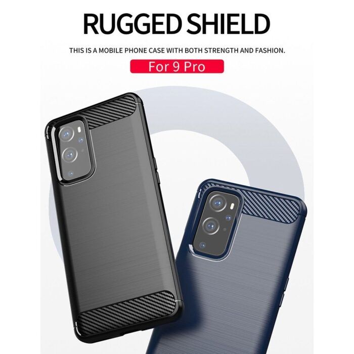 Husa pentru Oneplus 9 Pro aspect metal slefuit negru 3