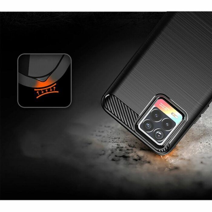 Husa pentru Realme 8 4G 8 Pro 4G aspect metal slefuit negru 4