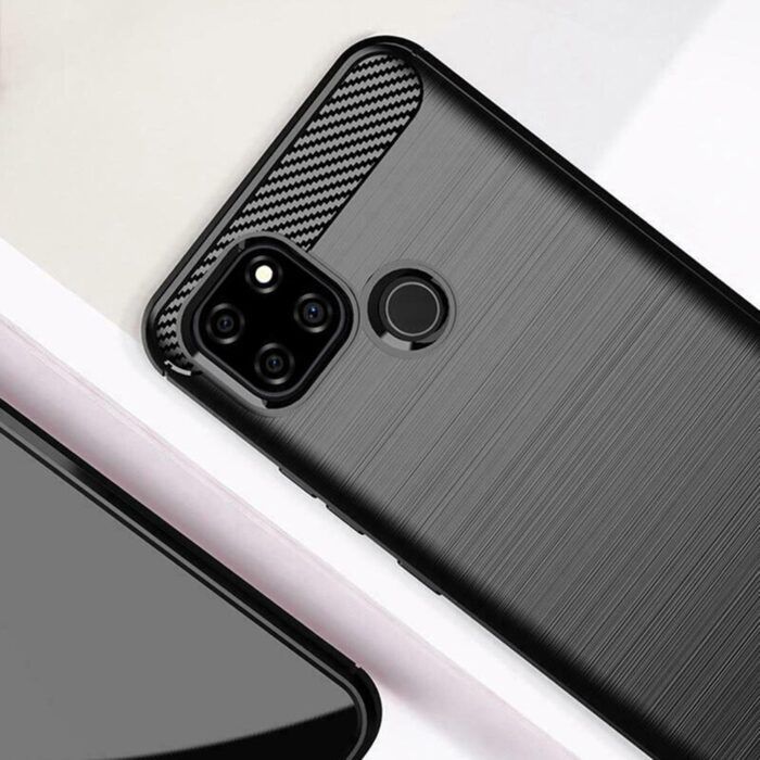 Husa pentru Realme C25Y aspect metal slefuit negru 3