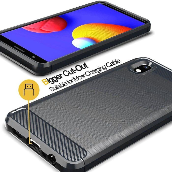 Husa pentru Samsung Galaxy A01 Core M01 Core aspect metal slefuit negru 4
