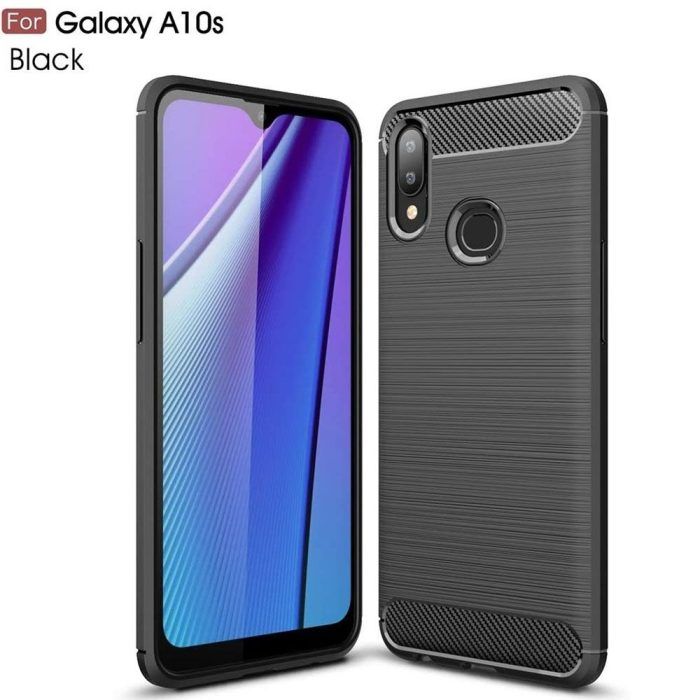 Husa pentru Samsung Galaxy A10s M01s aspect metal slefuit negru 4