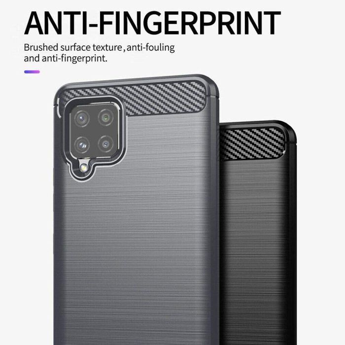 Husa pentru Samsung Galaxy A42 5G aspect metal slefuit negru 3