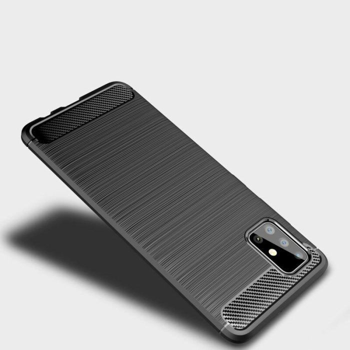 Husa pentru Samsung Galaxy A51 M40s aspect metal slefuit negru 3