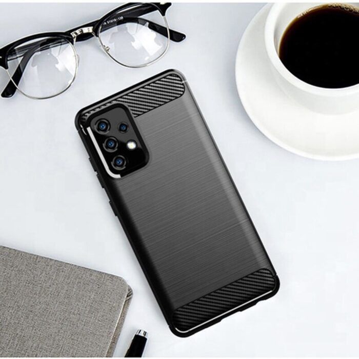 Husa pentru Samsung Galaxy A53 5G aspect metal slefuit negru 3