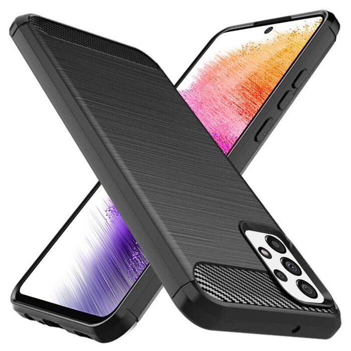 Husa pentru Samsung Galaxy A73 5G aspect metal slefuit negru 3