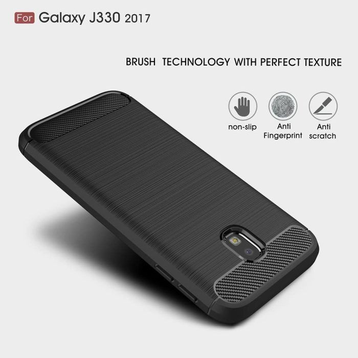 Husa pentru Samsung Galaxy J3 2017 aspect metal slefuit negru 3