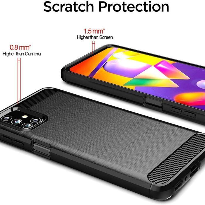 Husa pentru Samsung Galaxy M31s aspect metal slefuit negru 4