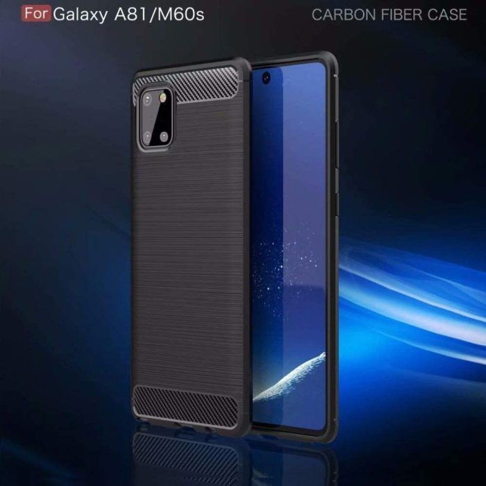Husa pentru Samsung Galaxy Note 10 Lite aspect metal slefuit negru 3