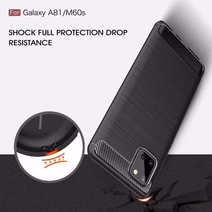 Husa pentru Samsung Galaxy Note 10 Lite aspect metal slefuit negru 4