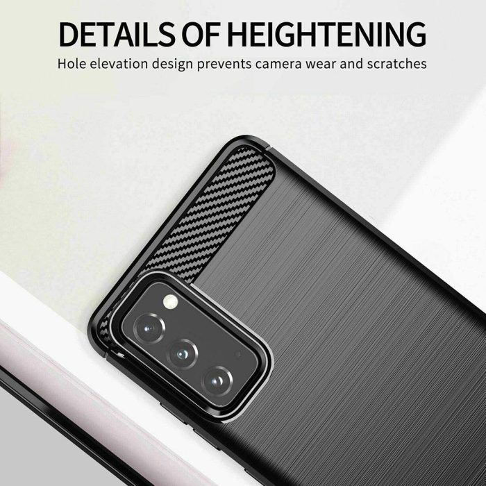 Husa pentru Samsung Galaxy S20 FE aspect metal slefuit negru 3