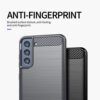Husa pentru Samsung Galaxy S21 FE aspect metal slefuit negru 3