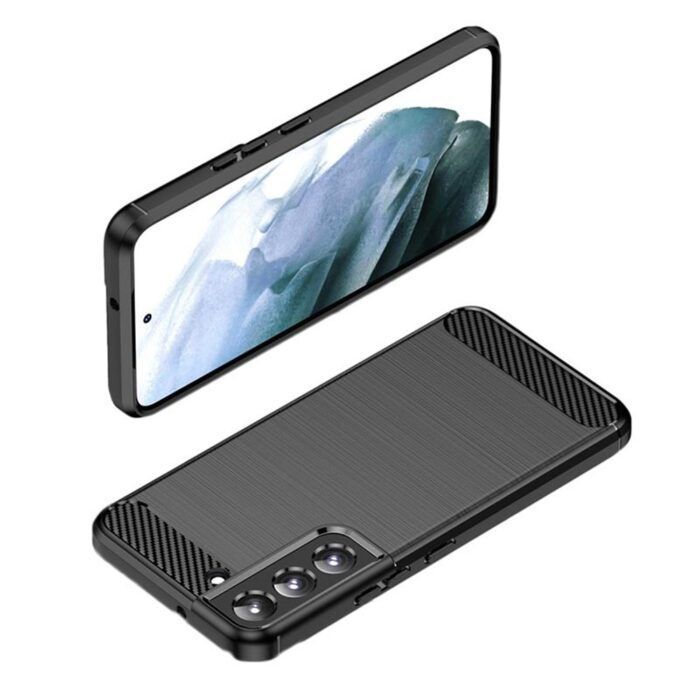 Husa pentru Samsung Galaxy S22 Plus aspect metal slefuit negru 3