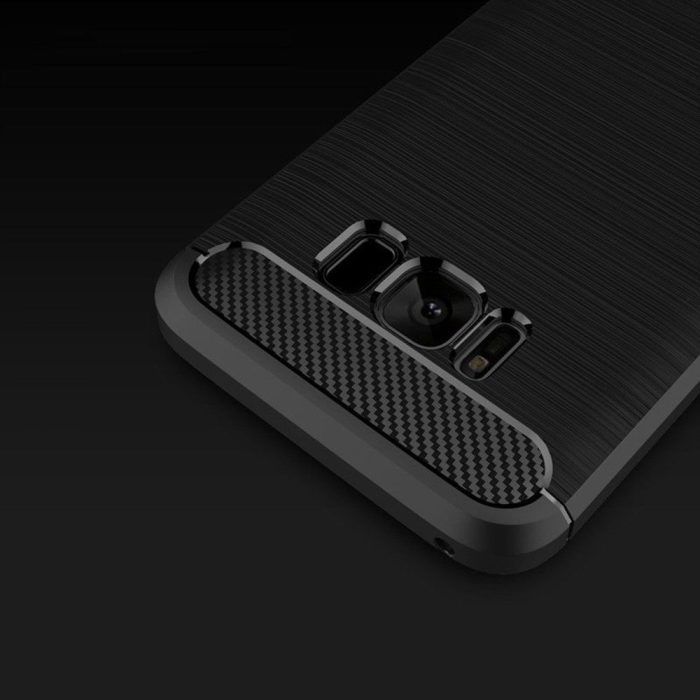 Husa pentru Samsung Galaxy S8 aspect metal slefuit negru 3