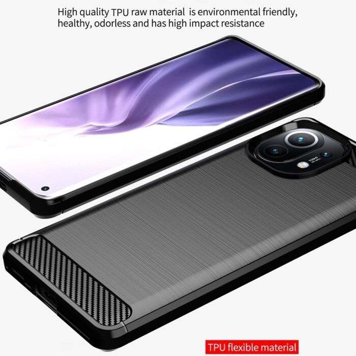 Husa pentru Xiaomi Mi 11 aspect metal slefuit negru 4