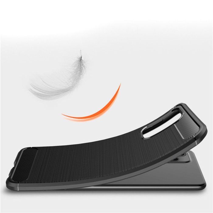 Husa pentru Xiaomi Poco M3 aspect metal slefuit negru 4