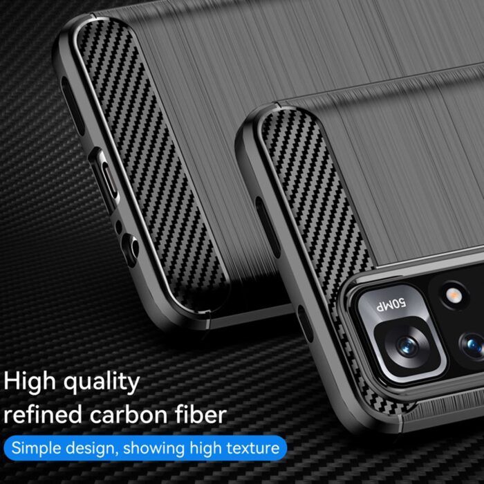 Husa pentru Xiaomi Poco M4 Pro 5G aspect metal slefuit negru 4
